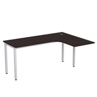 Стиль 2М.133 (Венге/Алюминий матовый) Стол криволинейный правый
