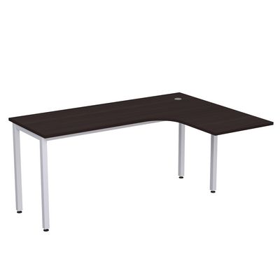 Стиль 2М.133 (Венге/Алюминий матовый) Стол криволинейный правый