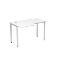 Стиль 2М.141 (Белый/Алюминий матовый) Стол криволинейный левый