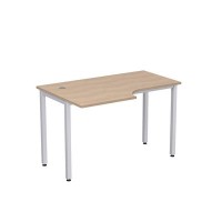 Стиль 2М.141 (Дуб/Алюминий матовый) Стол криволинейный левый