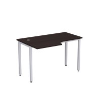 Стиль 2М.141 (Венге/Алюминий матовый) Стол криволинейный левый