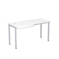 Стиль 2М.142 (Белый/Алюминий матовый) Стол криволинейный левый