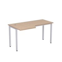 Стиль 2М.142 (Дуб/Алюминий матовый) Стол криволинейный левый