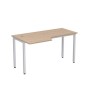 Стиль 2М.142 (Дуб/Алюминий матовый) Стол криволинейный левый