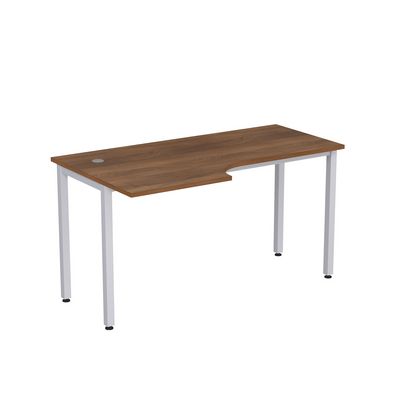 Стиль 2М.142 (Шамони темный/Алюминий матовый) Стол криволинейный левый