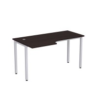 Стиль 2М.142 (Венге/Алюминий матовый) Стол криволинейный левый