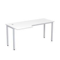Стиль 2М.143 (Белый/Алюминий матовый) Стол криволинейный левый