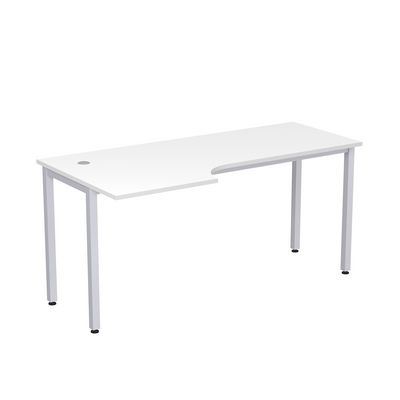 Стиль 2М.143 (Белый/Алюминий матовый) Стол криволинейный левый