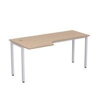 Стиль 2М.143 (Дуб/Алюминий матовый) Стол криволинейный левый