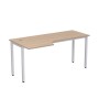 Стиль 2М.143 (Дуб/Алюминий матовый) Стол криволинейный левый