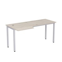 Стиль 2М.143 (Сканди/Алюминий матовый) Стол криволинейный левый