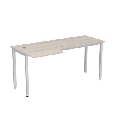 Стиль 2М.143 (Сканди/Алюминий матовый) Стол криволинейный левый