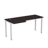 Стиль 2М.143 (Венге/Алюминий матовый) Стол криволинейный левый