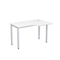 Стиль 2М.144 (Белый/Алюминий матовый) Стол криволинейный правый