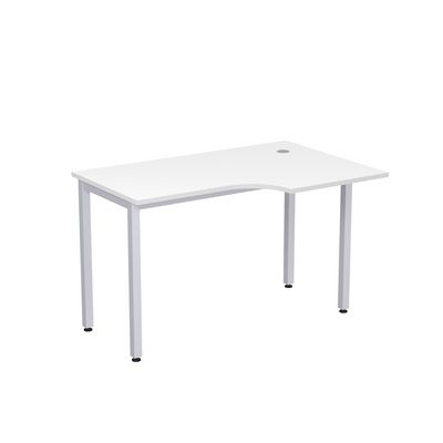 Стиль 2М.144 (Белый/Алюминий матовый) Стол криволинейный правый