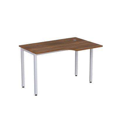 Стиль 2М.144 (Шамони темный/Алюминий матовый) Стол криволинейный правый