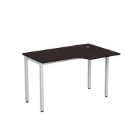 Стиль 2М.144 (Венге/Алюминий матовый) Стол криволинейный правый