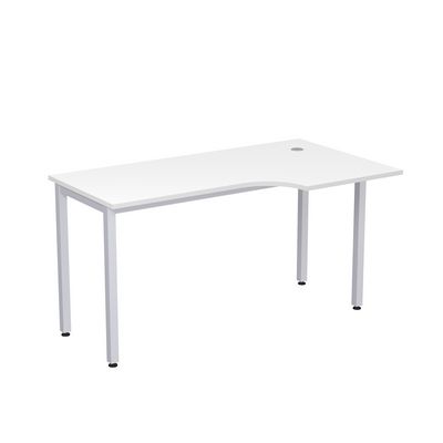 Стиль 2М.145 (Белый/Алюминий матовый) Стол криволинейный правый