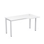 Стиль 2М.145 (Белый/Алюминий матовый) Стол криволинейный правый