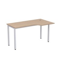 Стиль 2М.145 (Дуб/Алюминий матовый) Стол криволинейный правый