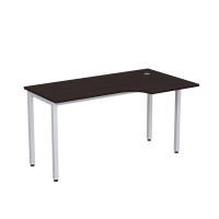 Стиль 2М.145 (Венге/Алюминий матовый) Стол криволинейный правый