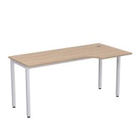 Стиль 2М.146 (Дуб/Алюминий матовый) Стол криволинейный правый