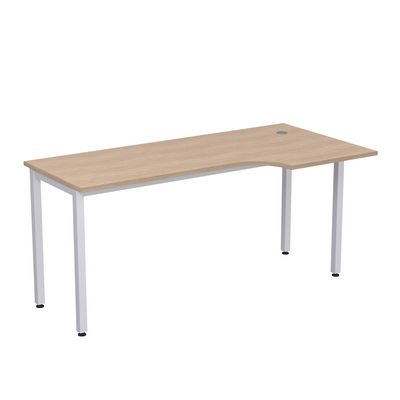 Стиль 2М.146 (Дуб/Алюминий матовый) Стол криволинейный правый