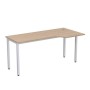 Стиль 2М.146 (Дуб/Алюминий матовый) Стол криволинейный правый