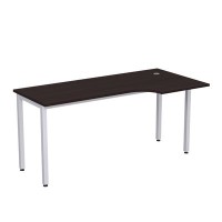 Стиль 2М.146 (Венге/Алюминий матовый) Стол криволинейный правый