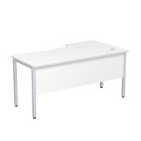 Стиль 2МД.120 (Белый/Алюминий матовый) Стол криволинейный левый