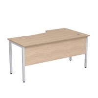 Стиль 2МД.120 (Дуб/Алюминий матовый) Стол криволинейный левый