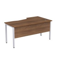 Стиль 2МД.120 (Шамони темный/Алюминий матовый) Стол криволинейный левый