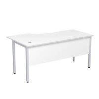 Стиль 2МД.121 (Белый/Алюминий матовый) Стол криволинейный правый