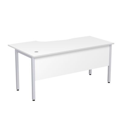 Стиль 2МД.121 (Белый/Алюминий матовый) Стол криволинейный правый