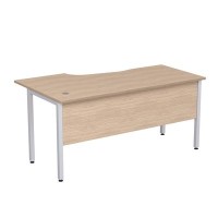 Стиль 2МД.121 (Дуб/Алюминий матовый) Стол криволинейный правый