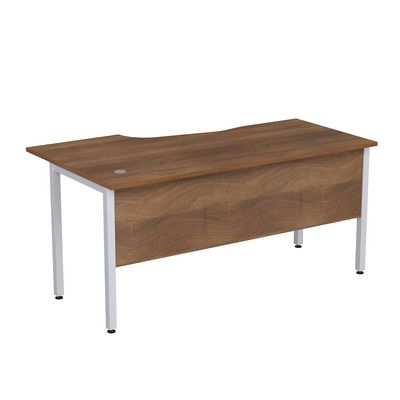 Стиль 2МД.121 (Шамони темный/Алюминий матовый) Стол криволинейный правый