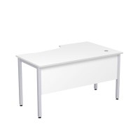 Стиль 2МД.122 (Белый/Алюминий матовый) Стол криволинейный левый