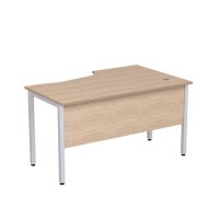 Стиль 2МД.122 (Дуб/Алюминий матовый) Стол криволинейный левый