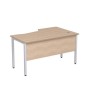 Стиль 2МД.122 (Дуб/Алюминий матовый) Стол криволинейный левый