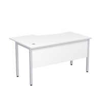 Стиль 2МД.123 (Белый/Алюминий матовый) Стол криволинейный правый