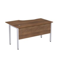 Стиль 2МД.123 (Шамони темный/Алюминий матовый) Стол криволинейный правый