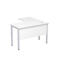 Стиль 2МД.128 (Белый/Алюминий матовый) Стол криволинейный левый
