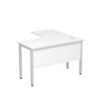Стиль 2МД.128 (Белый/Алюминий матовый) Стол криволинейный левый