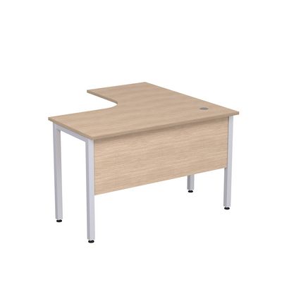 Стиль 2МД.128 (Дуб/Алюминий матовый) Стол криволинейный левый