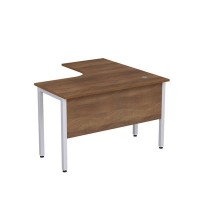 Стиль 2МД.128 (Шамони темный/Алюминий матовый) Стол криволинейный левый