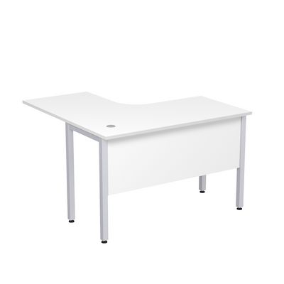 Стиль 2МД.129 (Белый/Алюминий матовый) Стол криволинейный правый