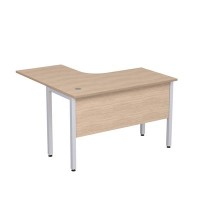 Стиль 2МД.129 (Дуб/Алюминий матовый) Стол криволинейный правый