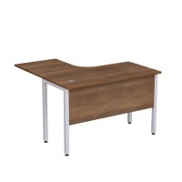 Стиль 2МД.129 (Шамони темный/Алюминий матовый) Стол криволинейный правый