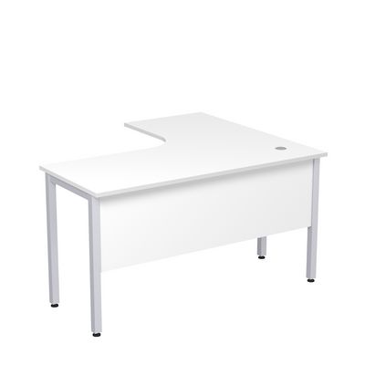 Стиль 2МД.130 (Белый/Алюминий матовый) Стол криволинейный левый
