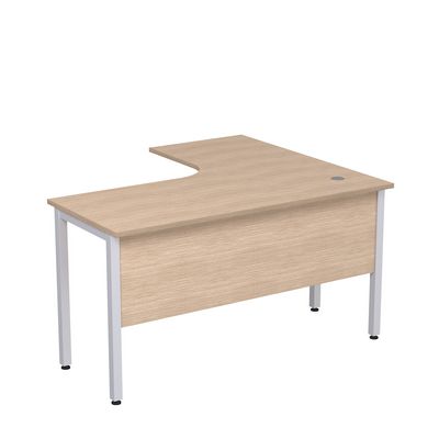 Стиль 2МД.130 (Дуб/Алюминий матовый) Стол криволинейный левый